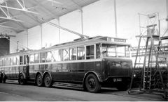 Trolleybuses and cable repair platform Silverhill Bus Depot 1956